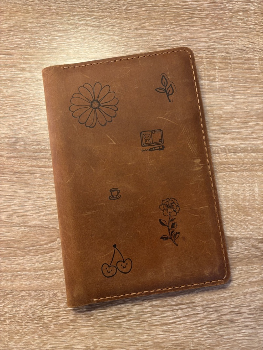 A5 Slim Leather Stamped Cover for Notebook Planner - Picture 12 of 12